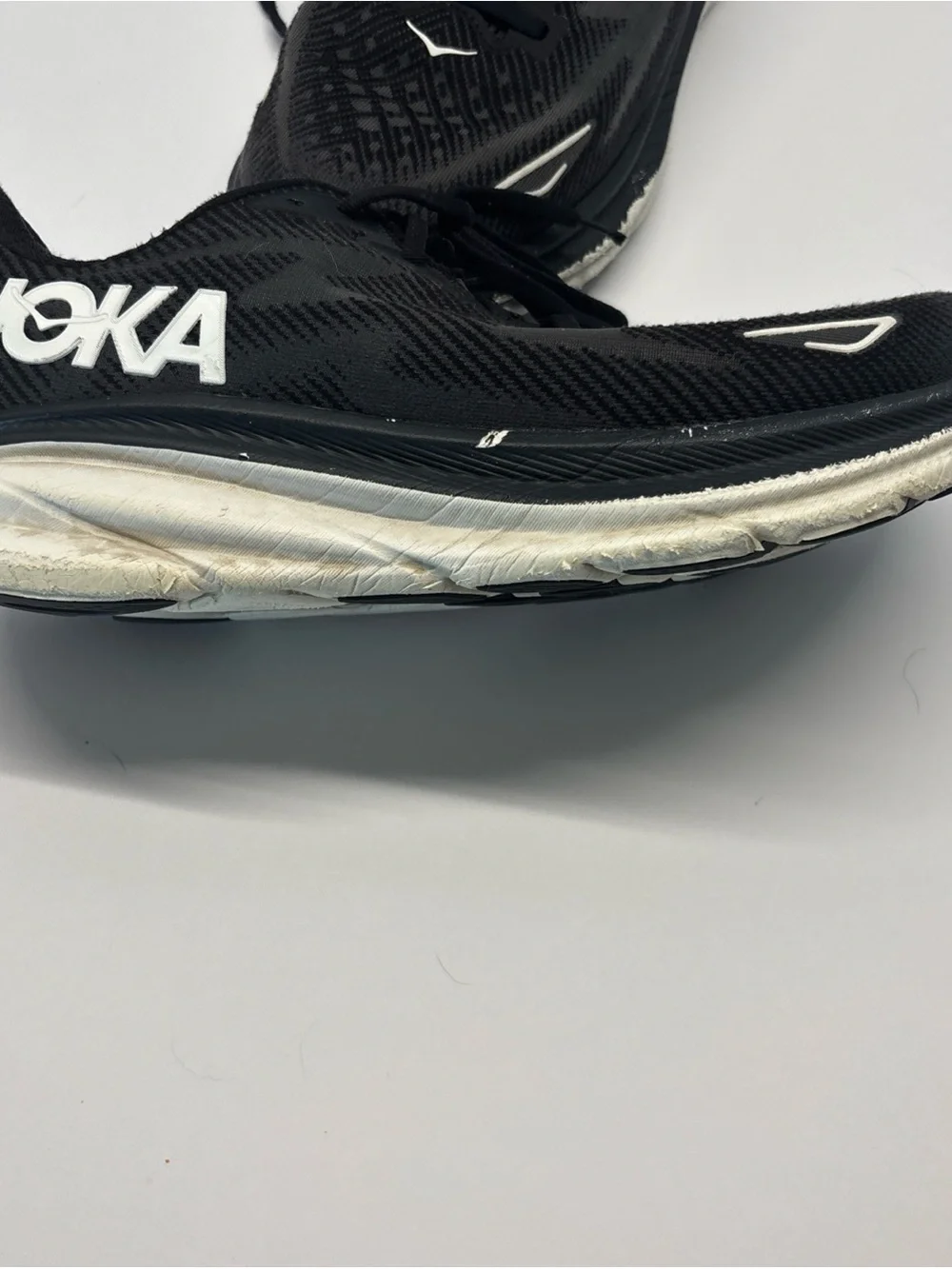 Hoka Men's Black and White Performance Running Shoe size 11